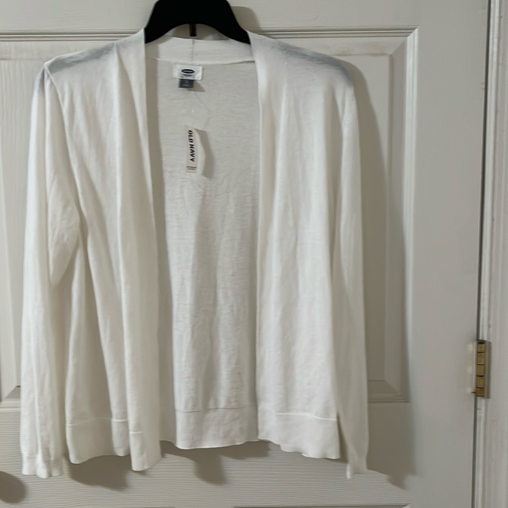 Old Navy white open front sweater size extra large